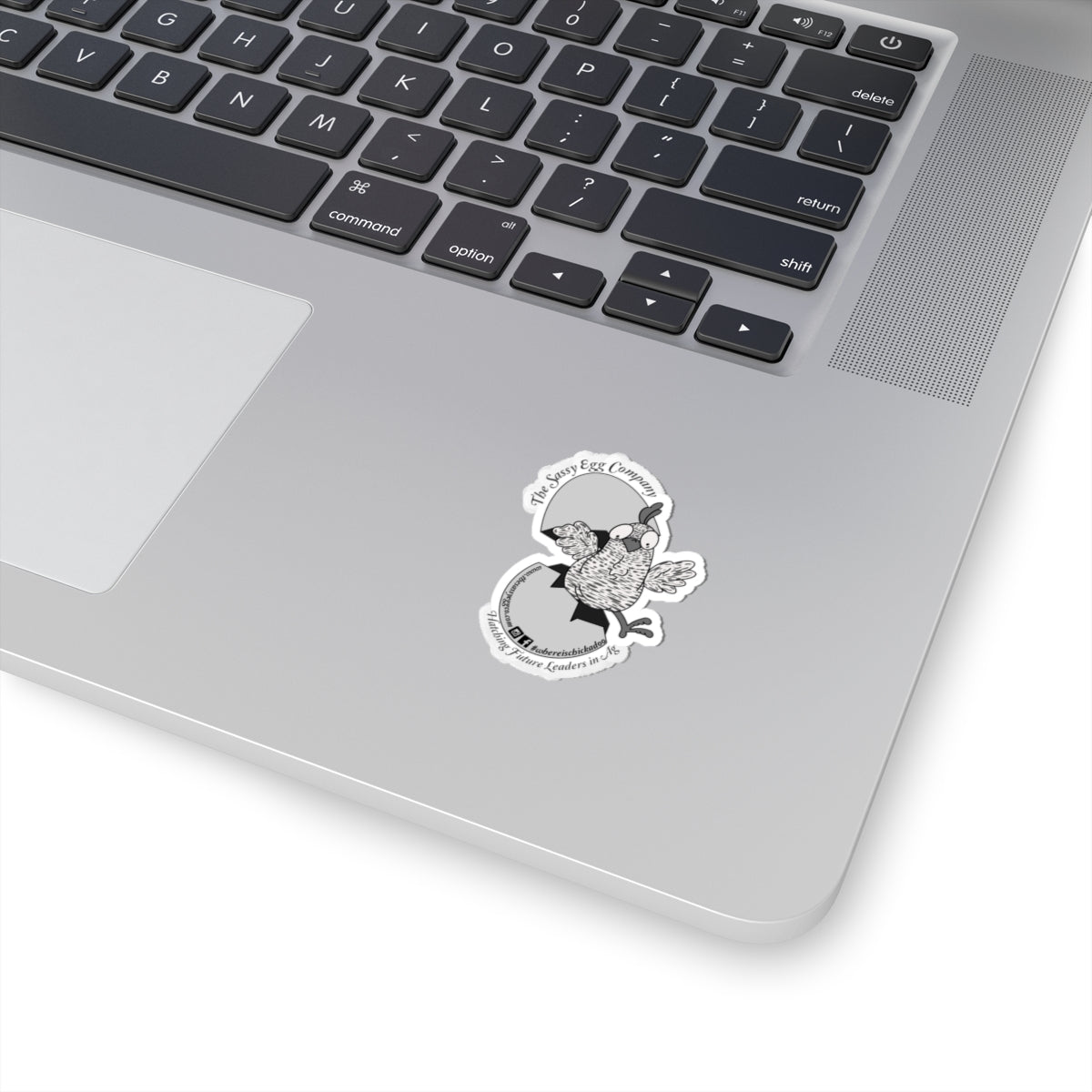 Grayscale Chick-A-Doo Sticker