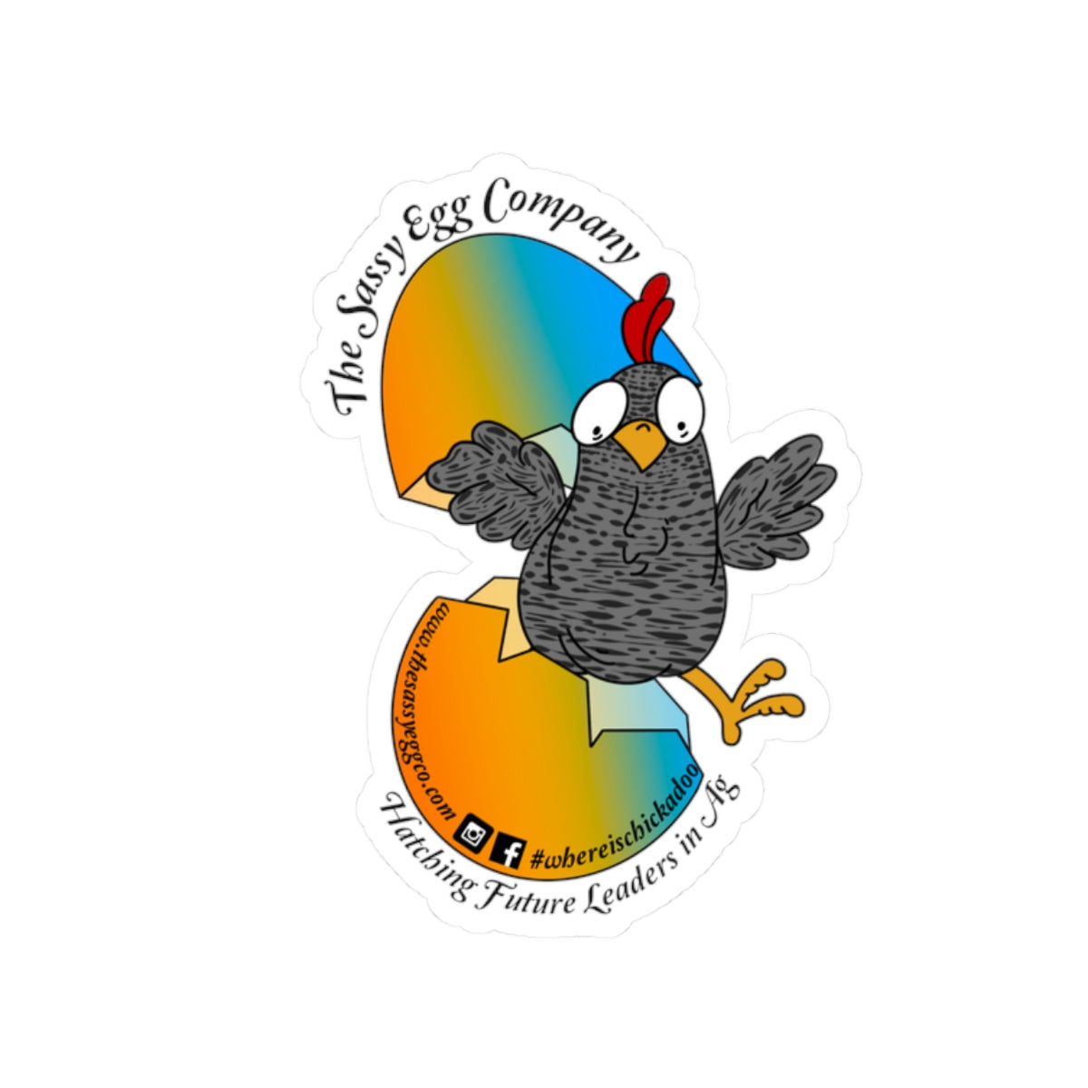 Colored Chick-A-Doo Sticker